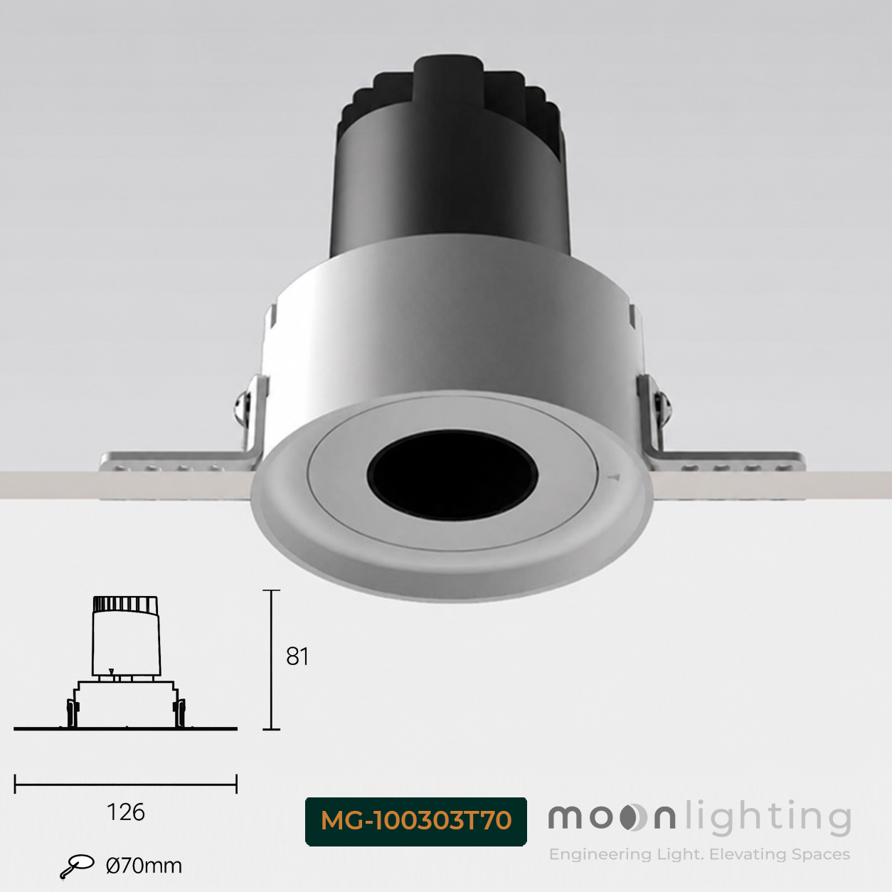 Đèn Spotlight Trimless MG-100303T70 góc chiếu linh hoạt chỉnh góc