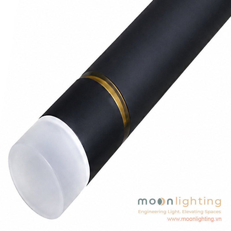 Cận cảnh thực tế đèn treo thả đầu Crystal ray nam châm Moon Lighting