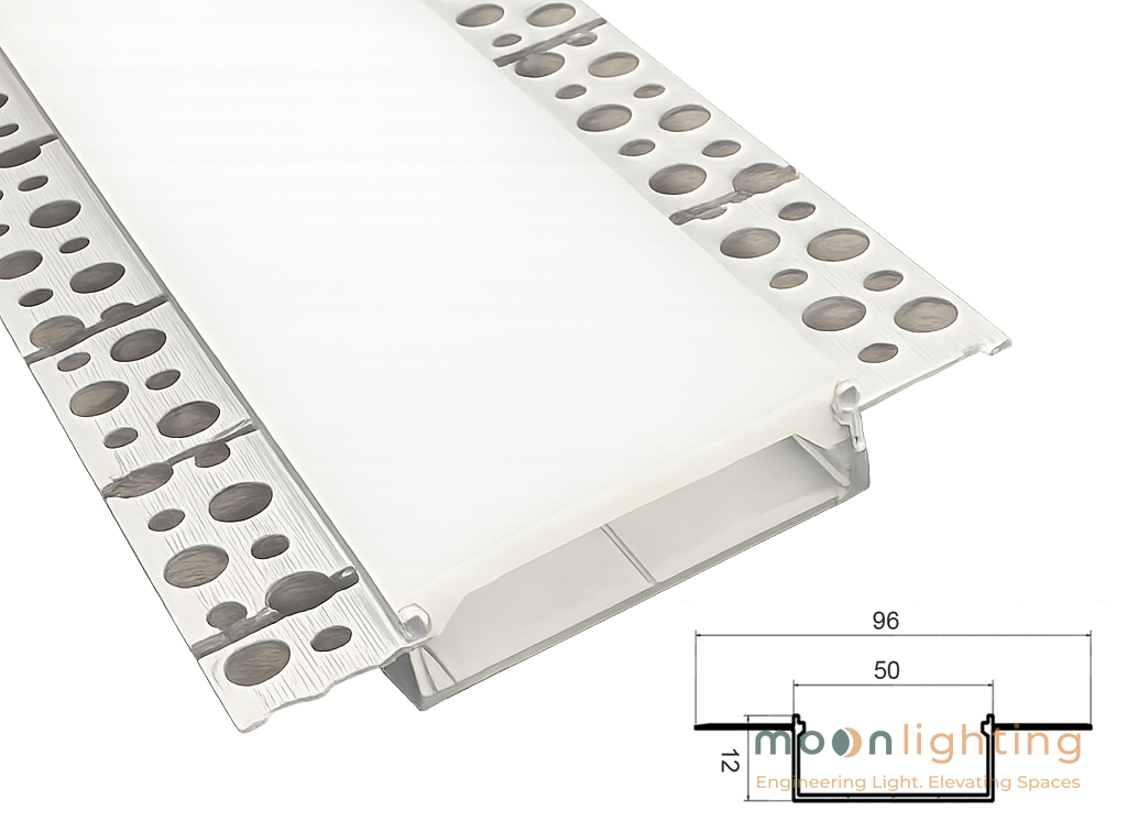 Thông số kích thước mặt cắt kỹ thuật đèn thanh nhôm âm trần MGA-381C uốn cong