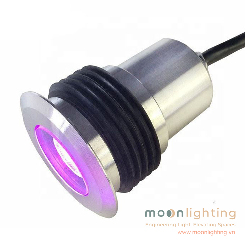Kiểm tra thử ánh sáng màu tím biển thực tế đèn âm đất mini MG-104