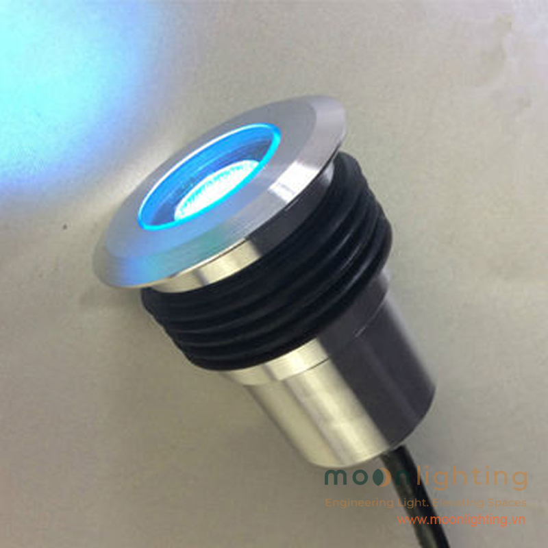 Kiểm tra thử ánh sáng màu xanh nước biển đèn âm đất mini MG-104