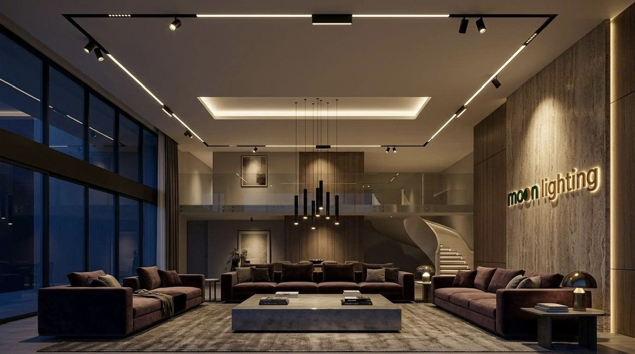 Thanh ray nam châm âm trần biệt thự luxury MG-R20B09 Moon Lighting