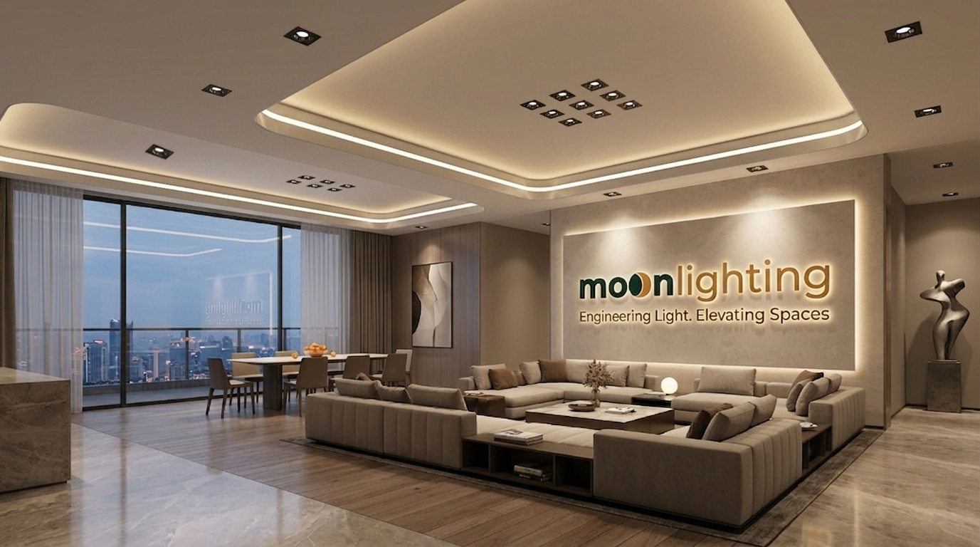 Phối cảnh sử dụng sản phẩm Đèn LED Spotlight Âm Trần Mặt Vuông MG-100301P50 cho biệt thự luxury