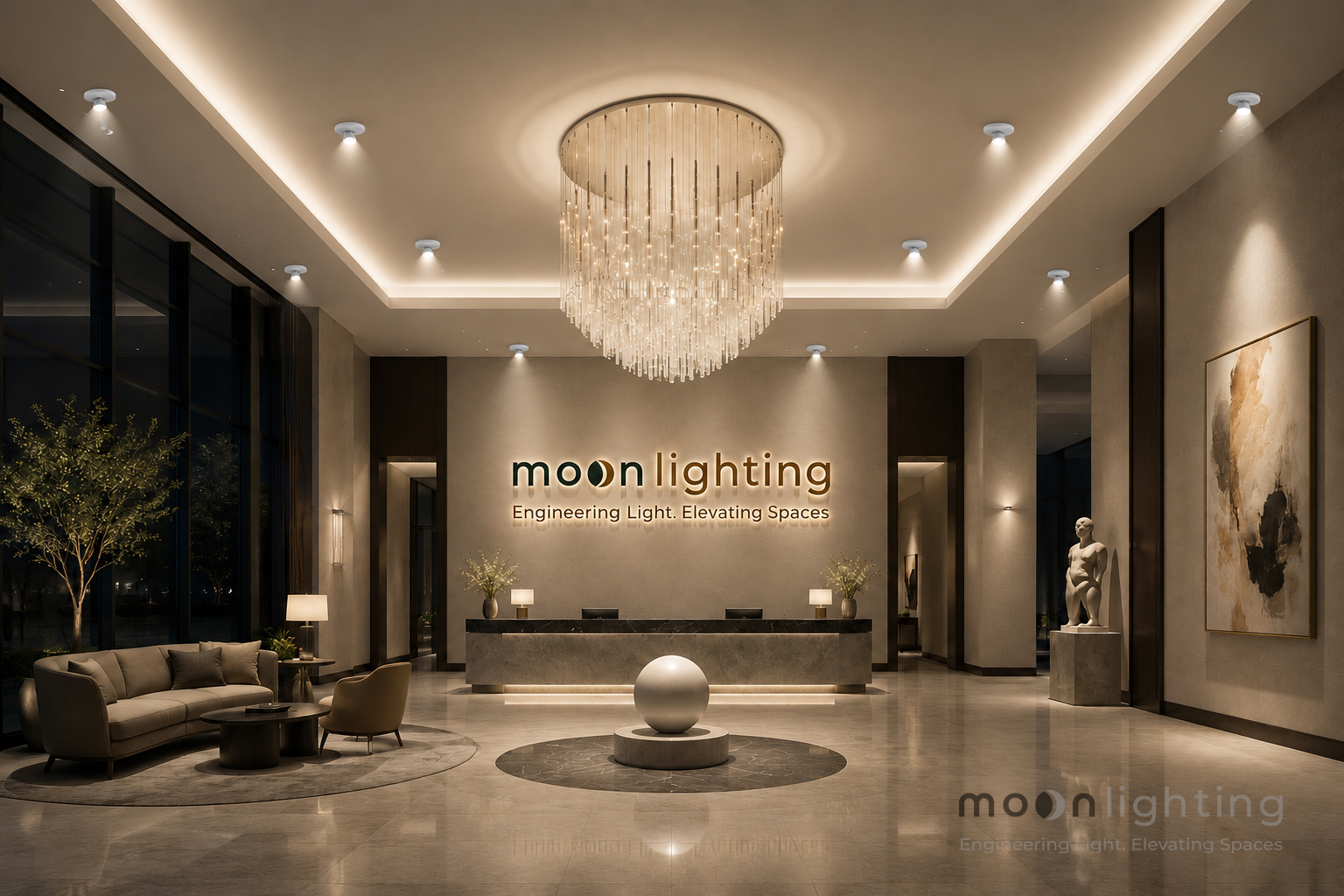 Phối cảnh dự án sử dụng đèn Spotlight Stella DZ-FG-FGB Series cho biệt thự sang trọng