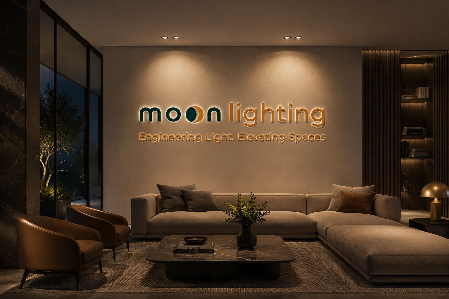 Phối cảnh sử dụng sản phẩm Đèn Spotlight Trimless Đôi LUNA MG-100303T75-2 không viền hiện đại luxury