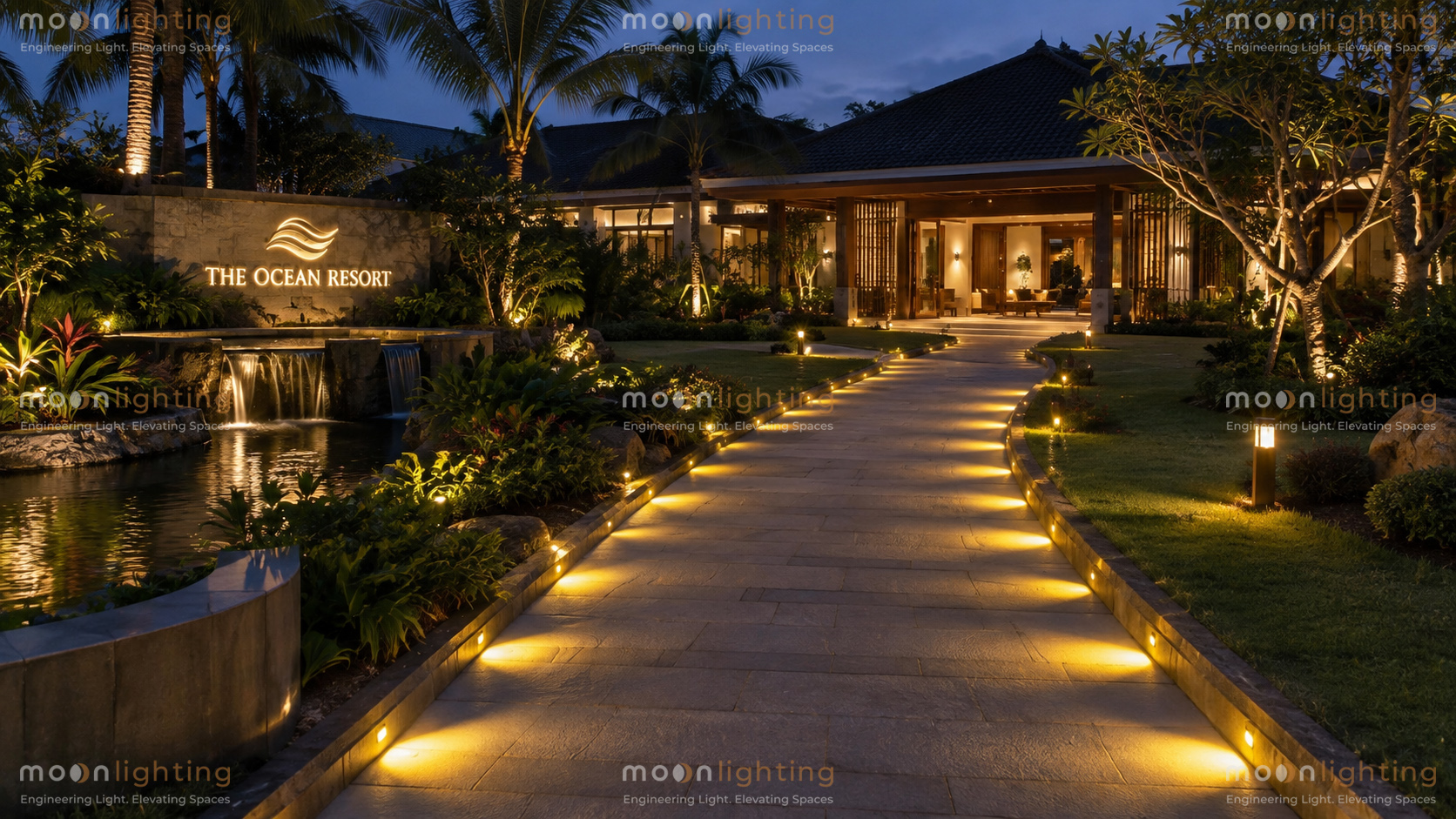 Đèn âm tường mini mặt tròn MG-107 chiếu sáng hắt cổ bậc cầu thang biệt thự resort