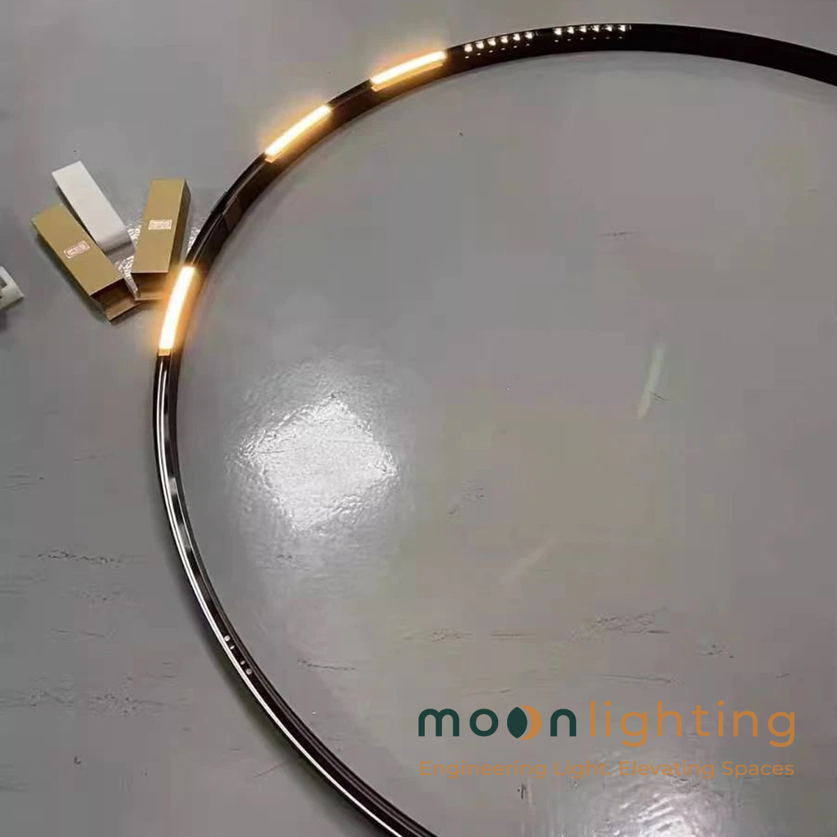 Bản vẽ kỹ thuật thanh ray nam châm tròn âm trần MG-ROU20D180