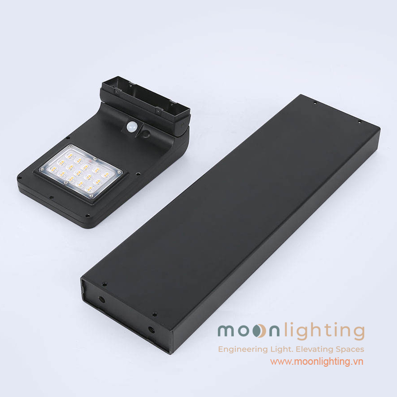 Chi tiết tháo rời thân đèn trụ sân vườn thông minh MG-SL1406 Chi tiết thiết kế tháo rời linh hoạt phần đầu và thân trụ của đèn trụ sân vườn năng lượng mặt trời thông minh MG-SL1406 Moon Lighting
