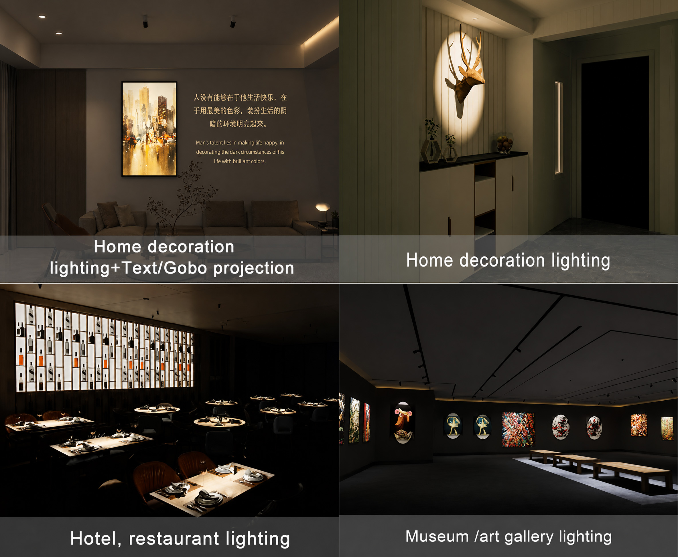 Phối cảnh sử dụng đèn spotlight tạo hình MG-LS3005SS60-2-QG trong biệt thự luxury