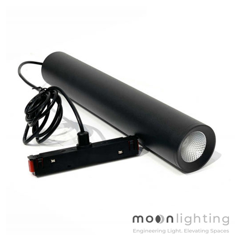 Cận cảnh bề mặt thực tế đèn ống treo thả ray nam châm Moon Lighting
