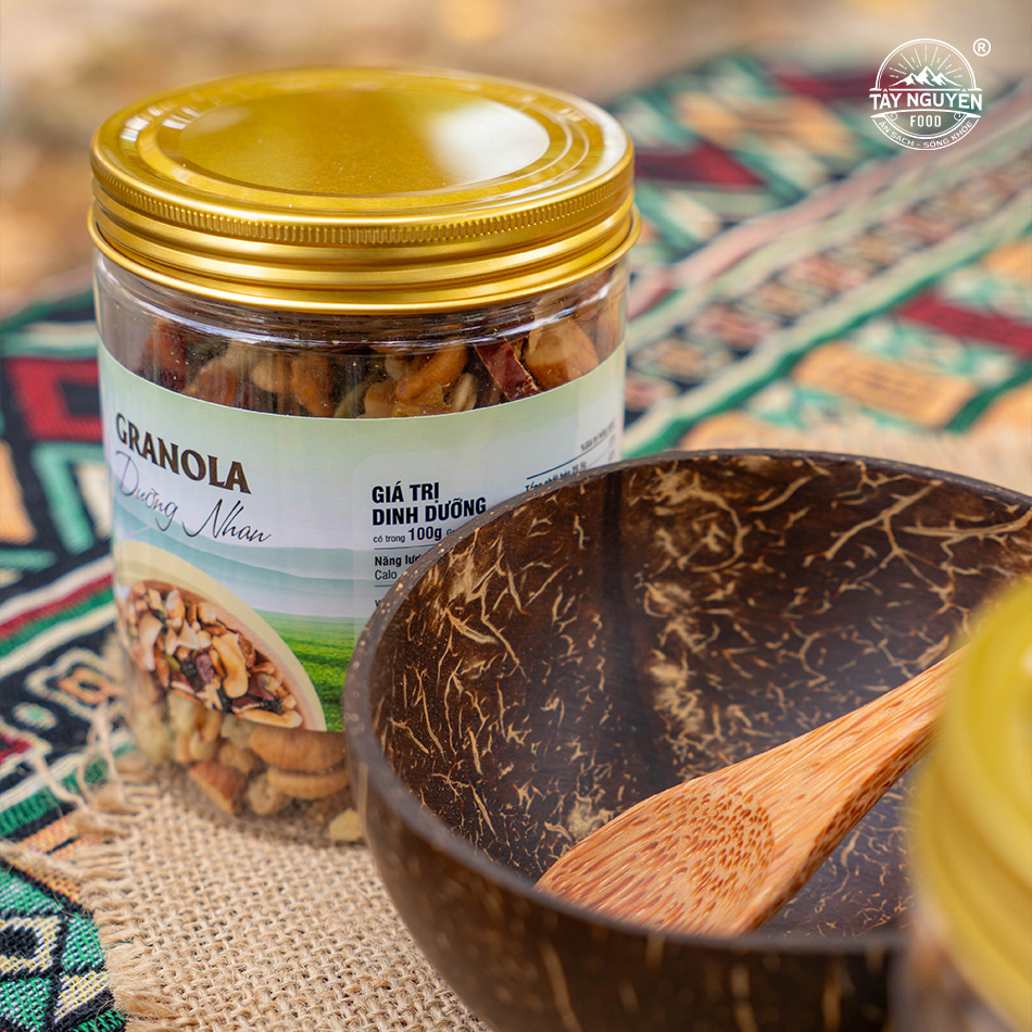 Combo 2 hũ Granola Dưỡng nhan kèm Gáo dừa và thìa gỗ