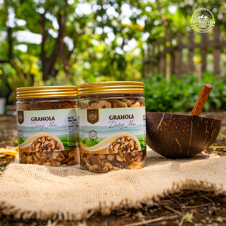 Combo 2 hũ Granola Dưỡng nhan kèm Gáo dừa và thìa gỗ