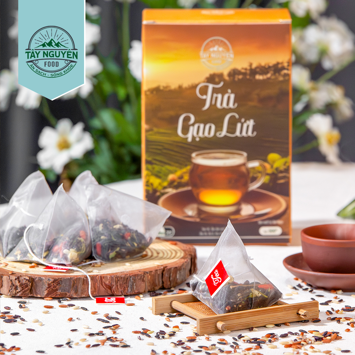 Combo 2 Trà gạo lứt và Granola loại 400g tặng Bình đựng nước