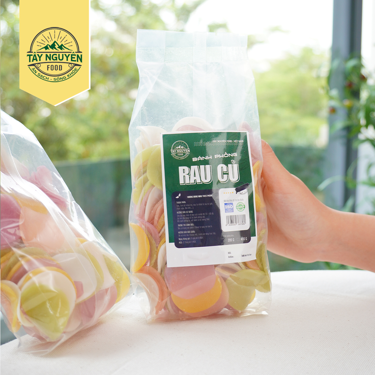 Combo Bánh phồng rau củ và Bánh phồng gạo lứt loại 400g