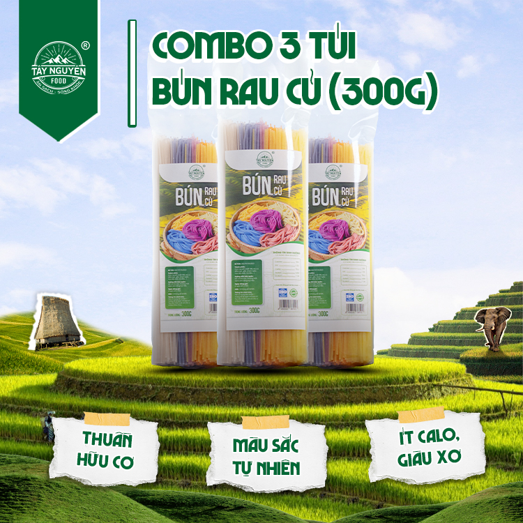 Bún gạo rau củ sợi thẳng