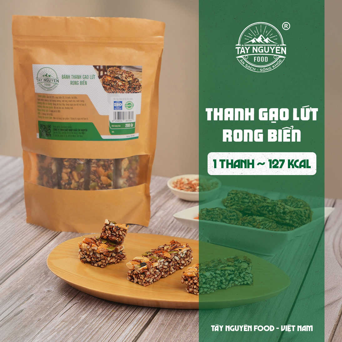 Thanh Gạo Lứt Chà Bông & Rong Biển