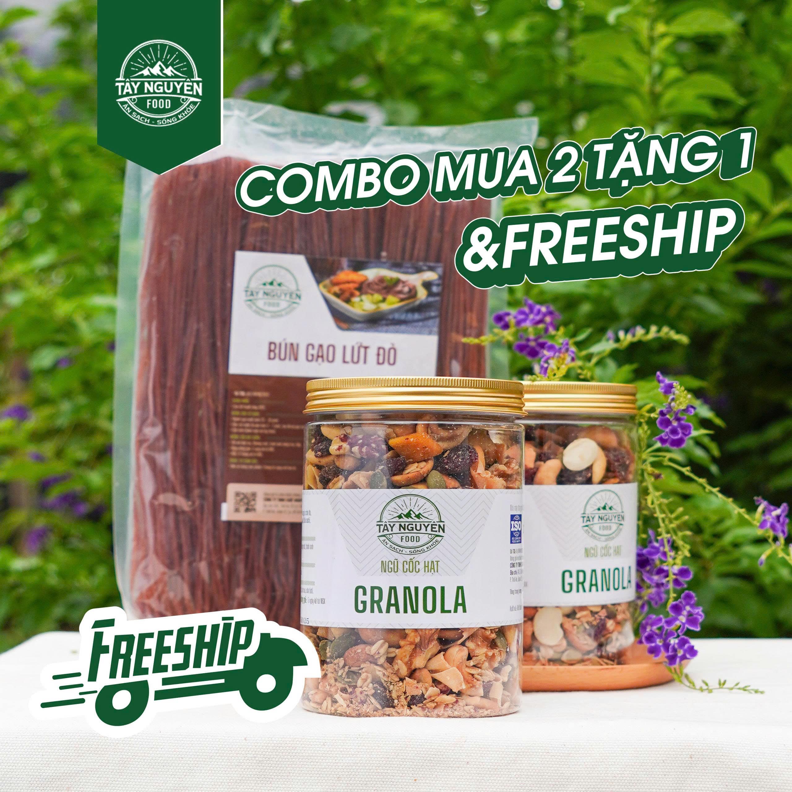 Combo Mua 2 Granola Kèm 1 Bún gạo lứt đỏ & Freeship