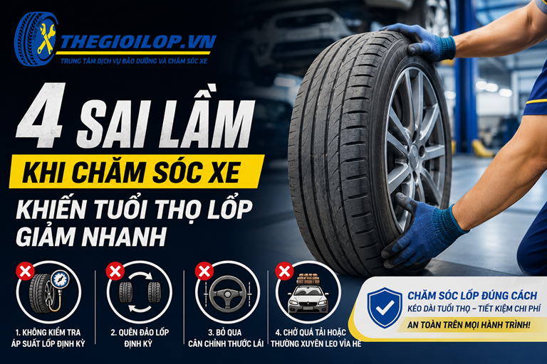 4 Sai Lầm Phổ Biến Khi Chăm Sóc Xe Khiến Tuổi Thọ Lốp Giảm Nhanh