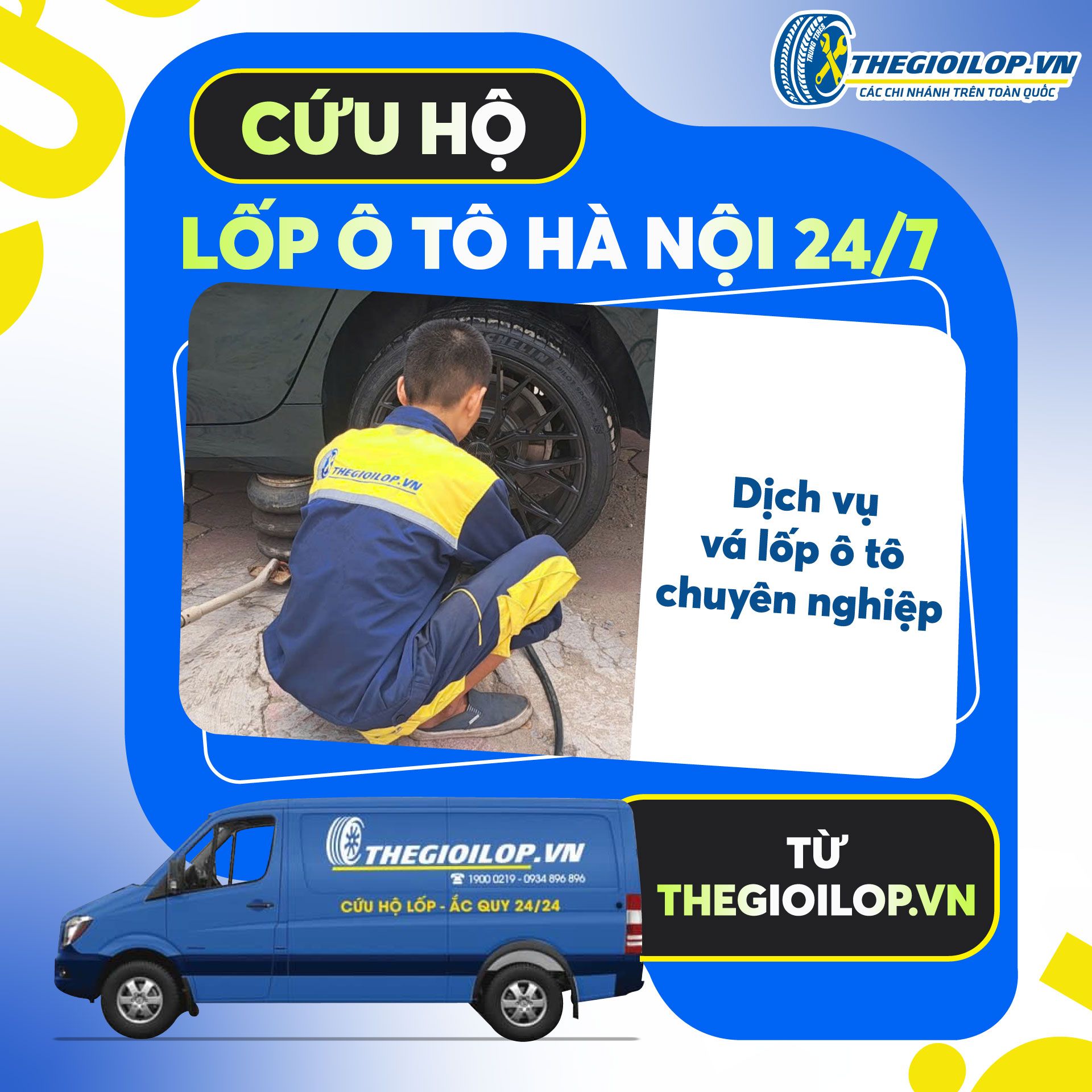 Cứu Hộ Lốp Ô Tô Hà Nội 24/7 – Dịch Vụ Vá Lốp Ô Tô Chuyên Nghiệp Từ Thegioilop.vn