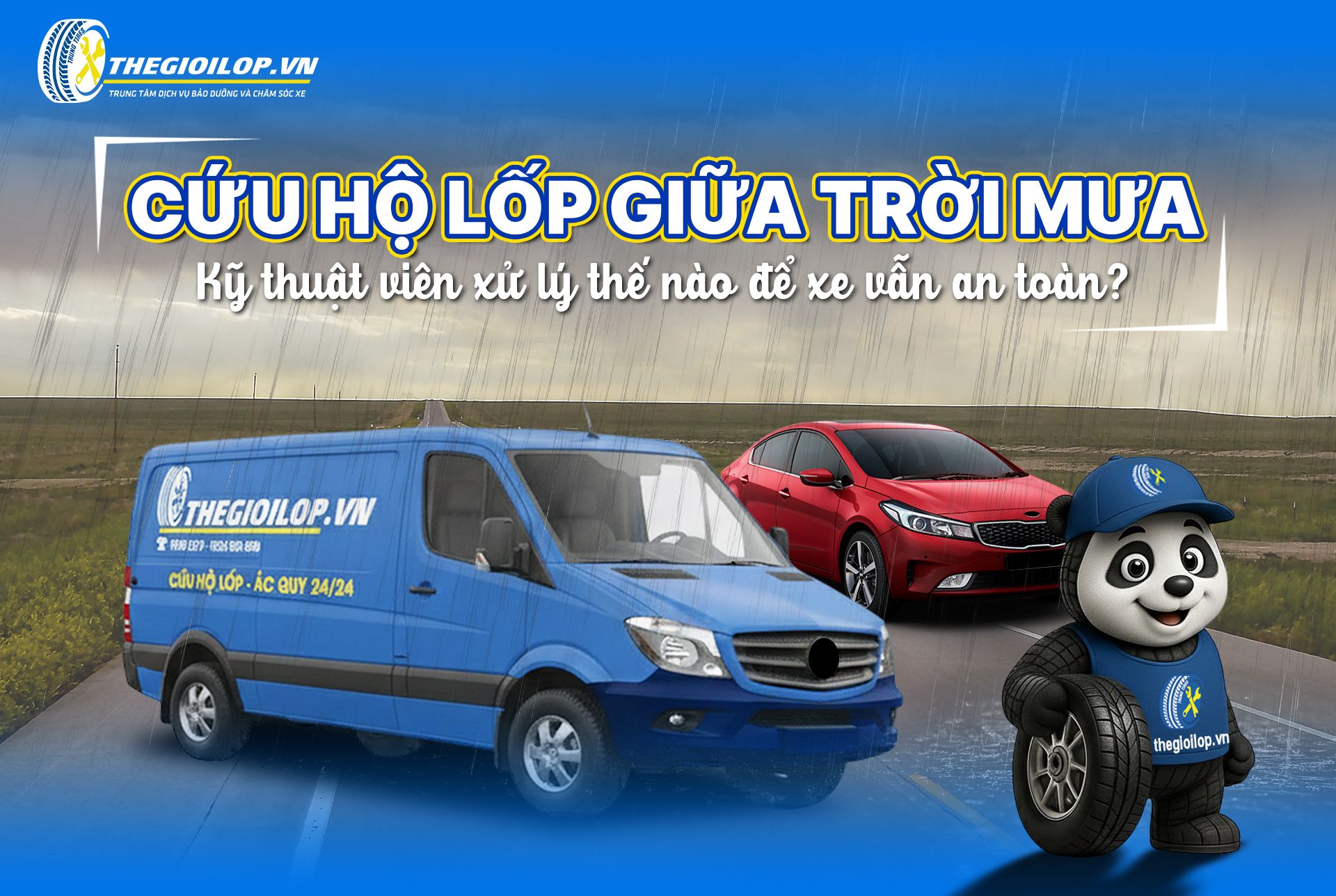 CỨU HỘ LỐP GIỮA TRỜI MƯA – KỸ THUẬT VIÊN XỬ LÝ THẾ NÀO ĐỂ XE VẪN AN TOÀN?