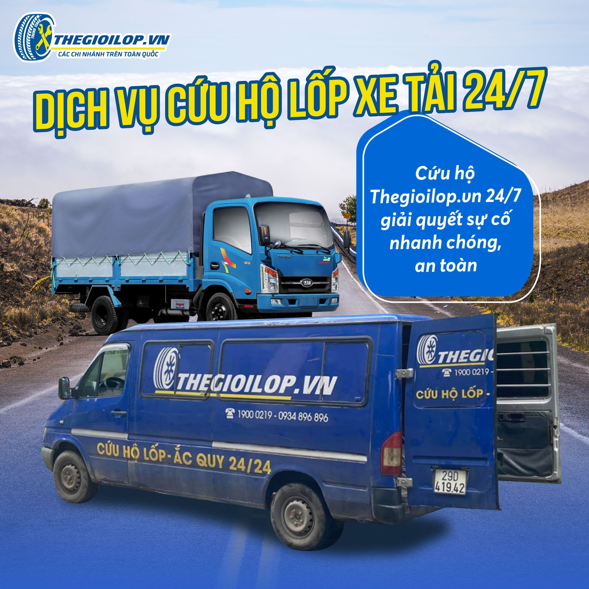 Dịch Vụ Cứu Hộ Lốp Xe Tải 24/7 – Cứu Hộ Thegioilop.vn 24/7 Giải Quyết Sự Cố Nhanh Chóng, An Toàn