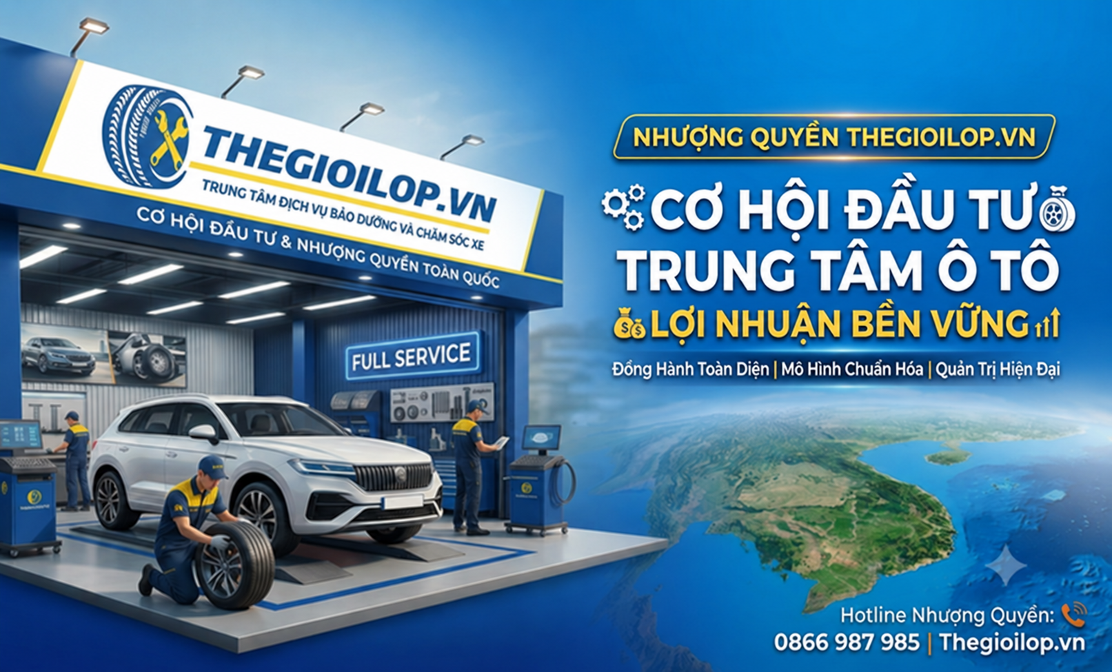 Nhượng Quyền Thegioilop.vn | Cơ Hội Đầu Tư Trung Tâm Ô Tô Lợi Nhuận Bền Vững