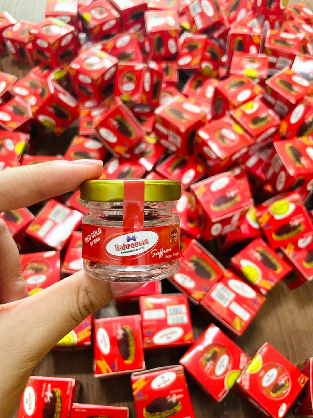 Hộp 1gr  Saffron Nhụy Hoa Nghệ Tây Iran Loại 1 Negin thương hiệu Bahraman