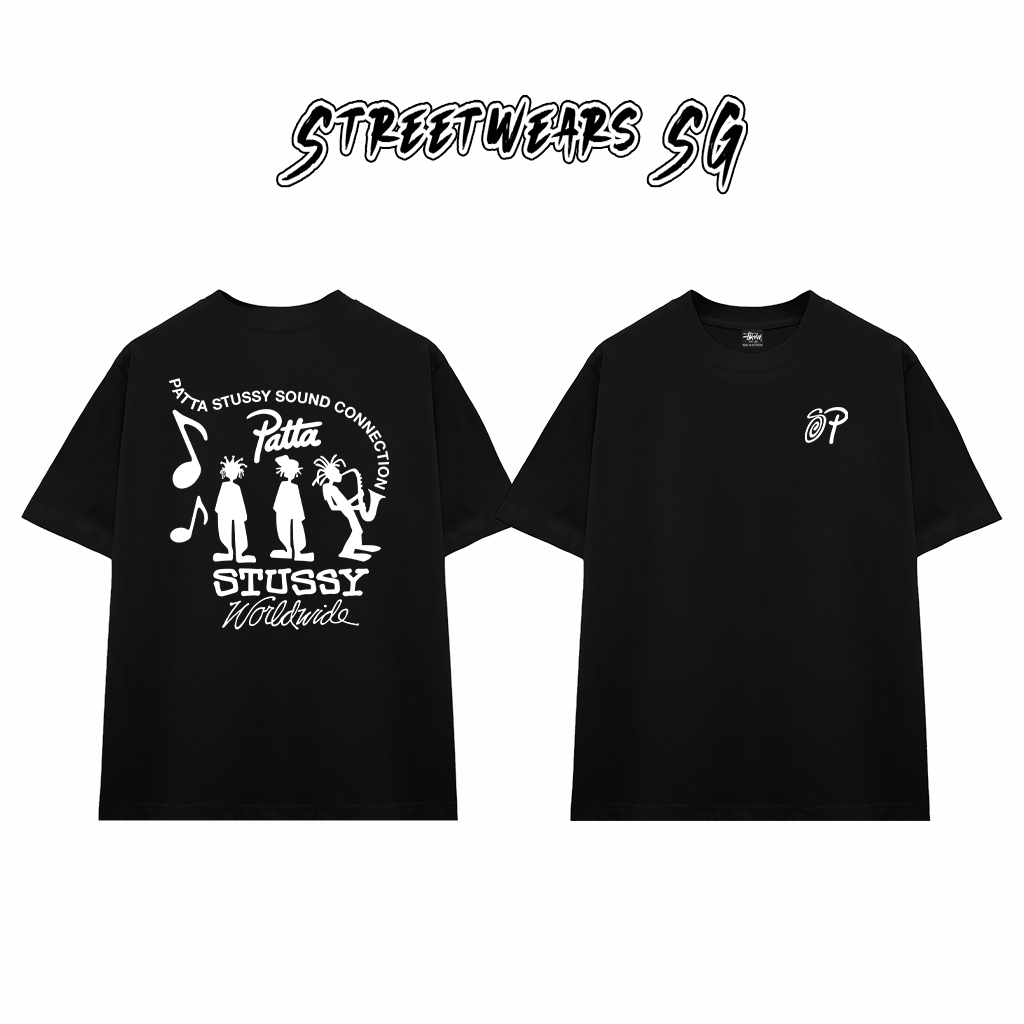 Áo Thun Stussy x Patta Sound Connection Cotton Cao Cấp Form Rộng Unisex Streetwears SG – STU017