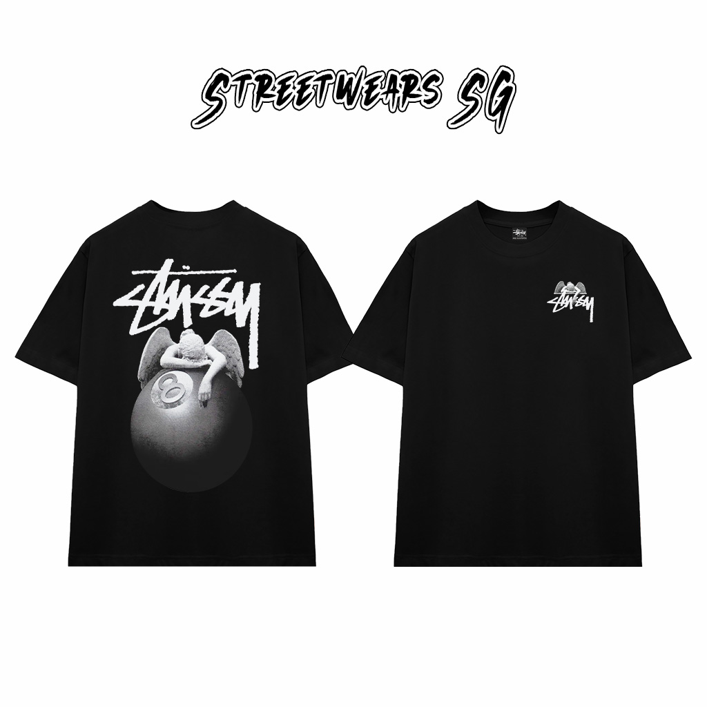 Áo Thun Stussy Angel 8 Ball Cotton Cao Cấp Form Rộng Unisex Streetwears SG – STU055