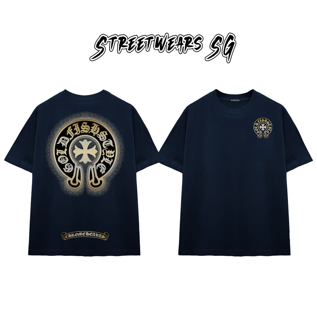 Áo Thun Chrome Goldfish Style Horseshoe Graphics Cotton Cao Cấp Form Rộng Unisex - Streetwears SG - CH61