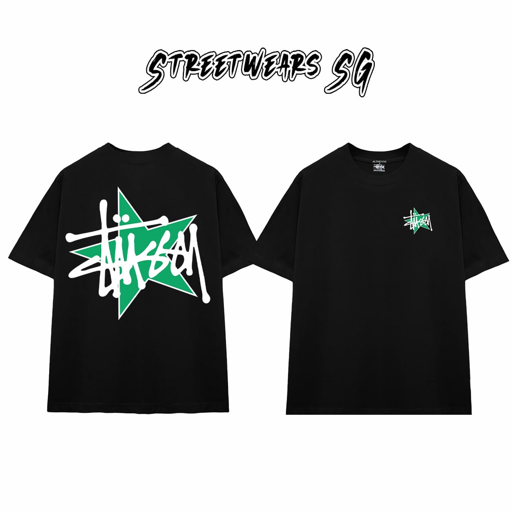 Áo Thun Stu Green Star Tee Cao Cấp Form Rộng - Streetwears SG - STU27