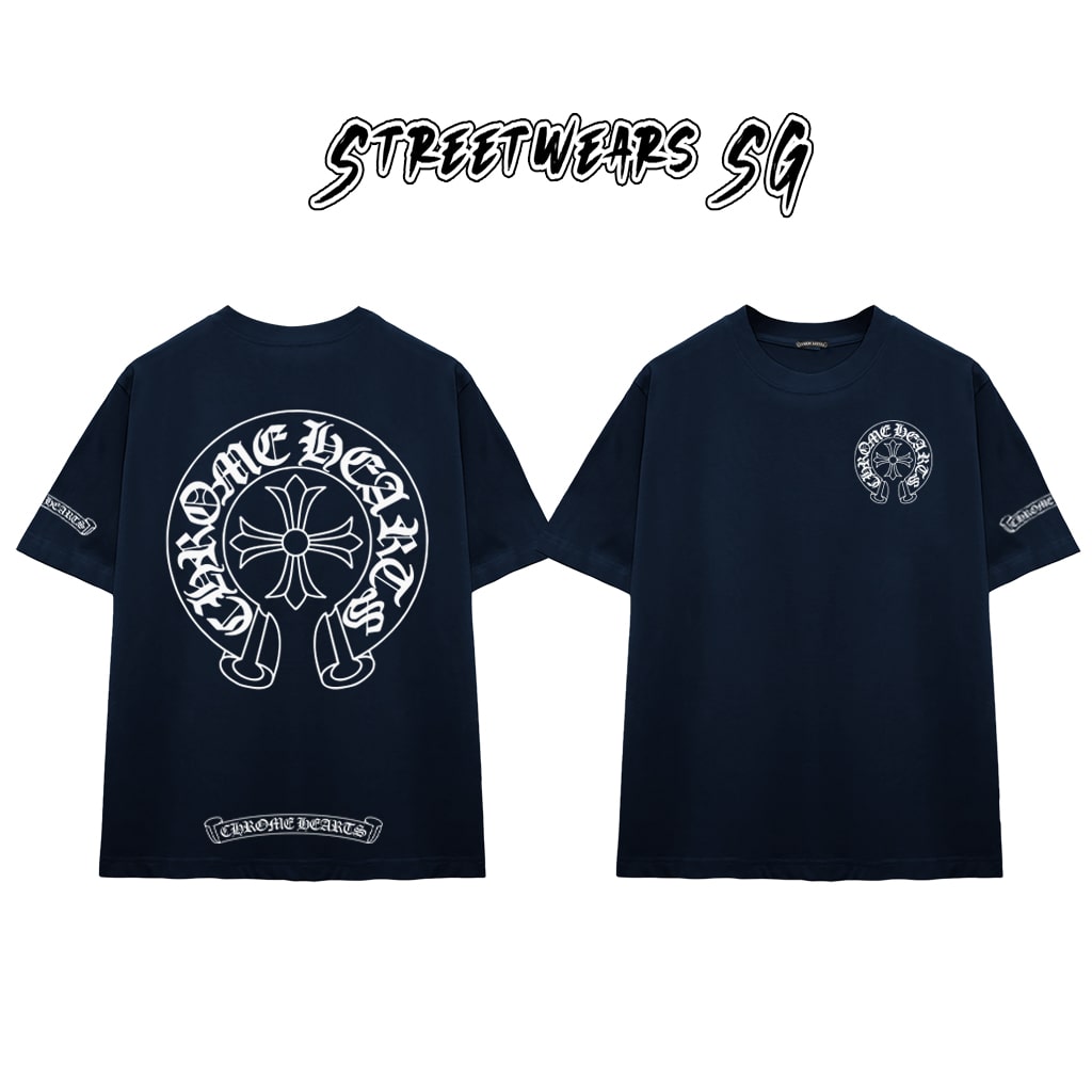 Áo Thun Chrome Heart Original Horseshoe Gothic Arch Cotton Cao Cấp Form Rộng Unisex - Streetwears SG - CH41