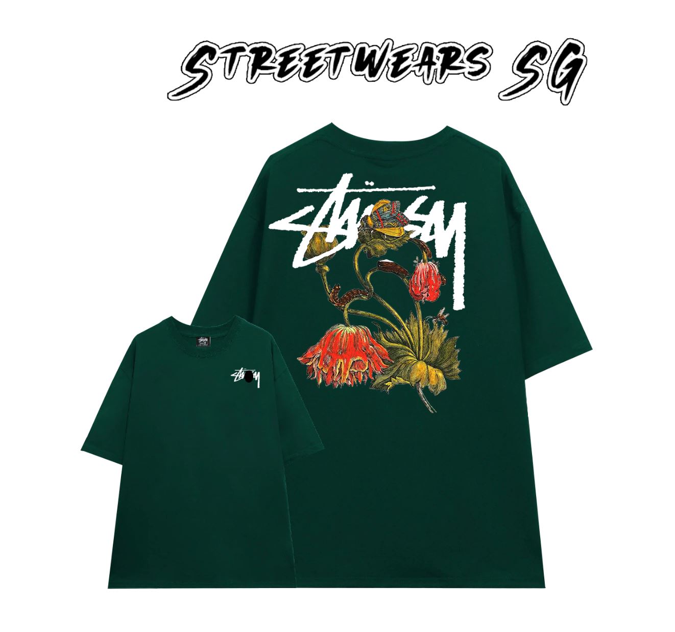 Áo thun Basic Stussy WITHERED FLOWER Tee - Streetwears SG - STU-17