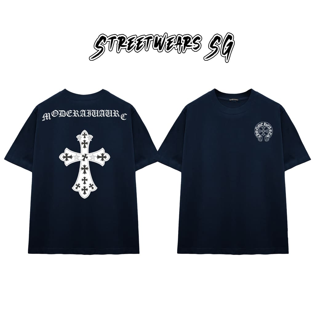 Áo Thun Chrome Moderaiiaurc Cross Cotton Cao Cấp Form Rộng Unisex - Streetwears SG - CH68