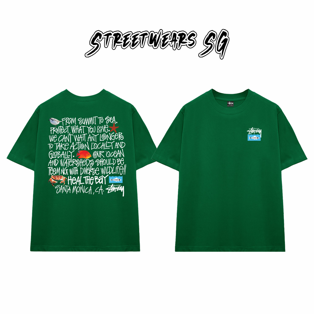 Áo Thun Stussy Heal The Bay Graphic Cotton Cao Cấp Form Rộng Unisex Streetwears SG – STU071