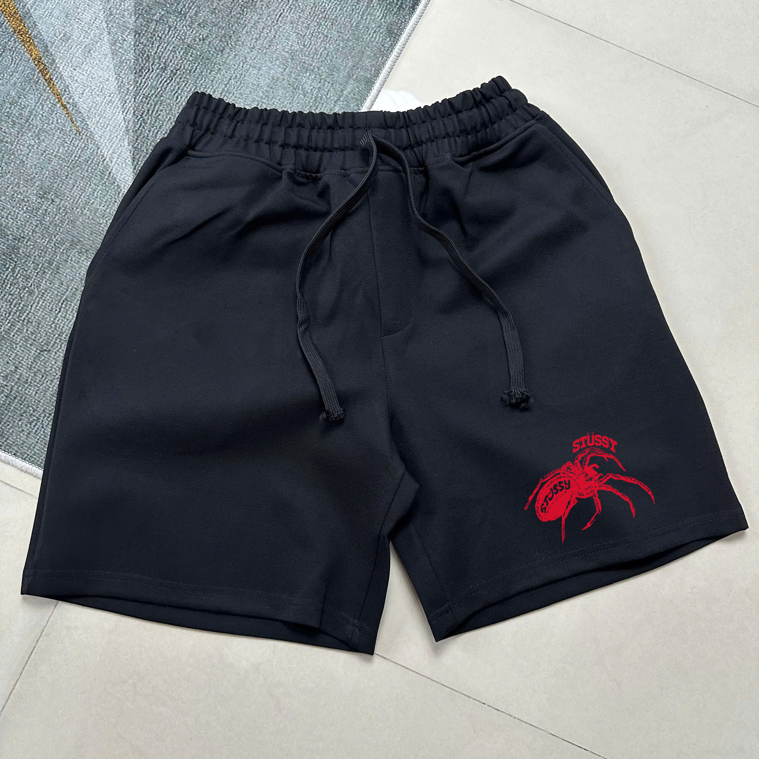 Quần Shorts Nỉ Stussy Red Spider Form Rộng – Streetwears SG