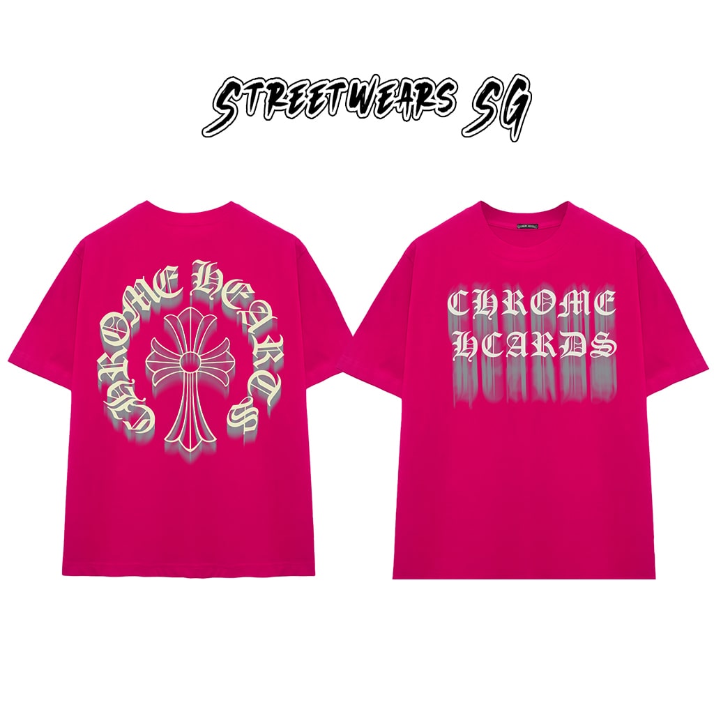 Áo Thun Chrome Ghost Effect Cross Scripts Cotton Cao Cấp Form Rộng Unisex - Streetwears SG - CH72