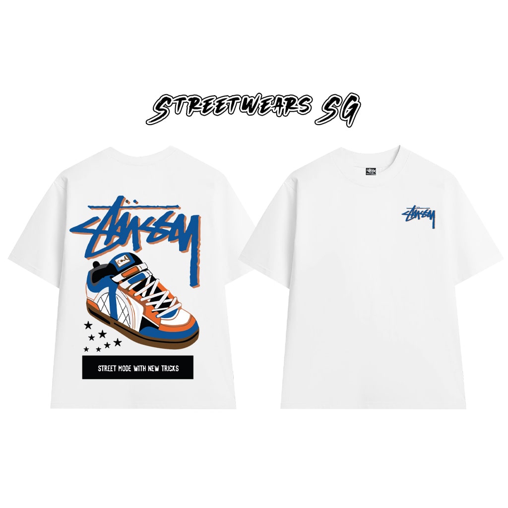 Áo thun Stussy Starry Blue Shoe Cao Cấp Form Rộng - Streetwears SG - STU45