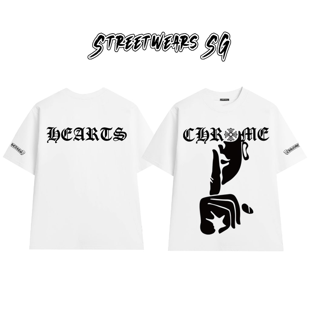 Áo Thun Chrome Finger Silence Cotton Cao Cấp Form Rộng Unisex - Streetwears SG - CH99