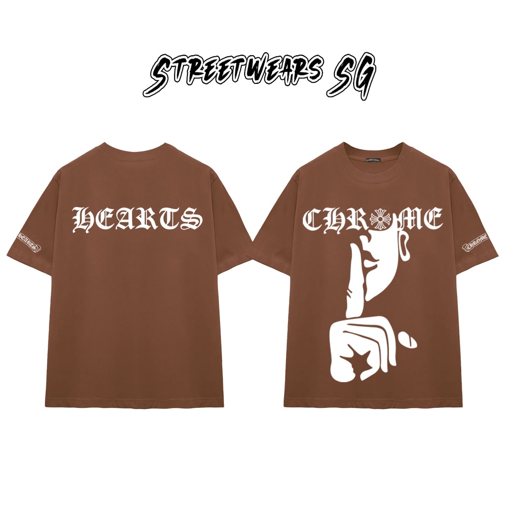 Áo Thun Chrome Finger Silence Cotton Cao Cấp Form Rộng Unisex - Streetwears SG - CH99