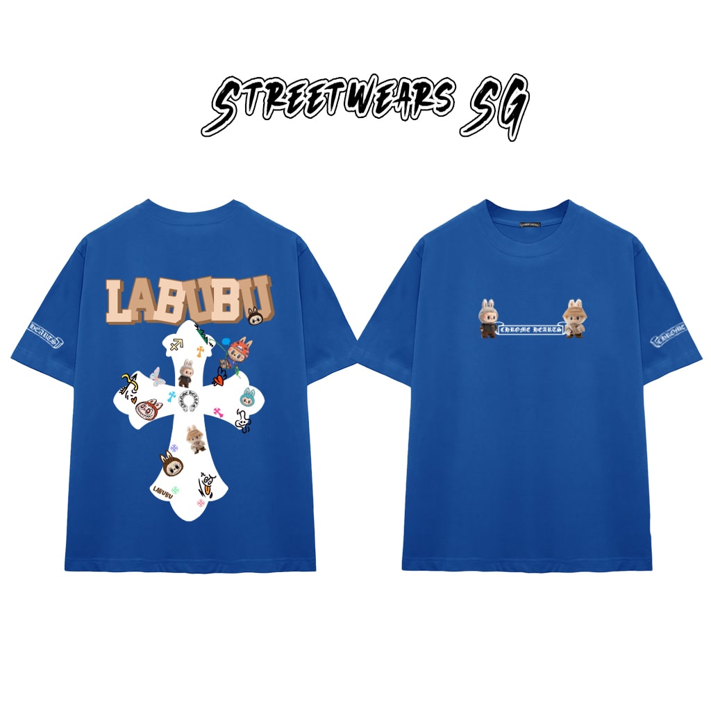 Áo Thun Chrome Labubu Cartoon Cross Graphics Cotton Cao Cấp Form Rộng Unisex - Streetwears SG - CH56