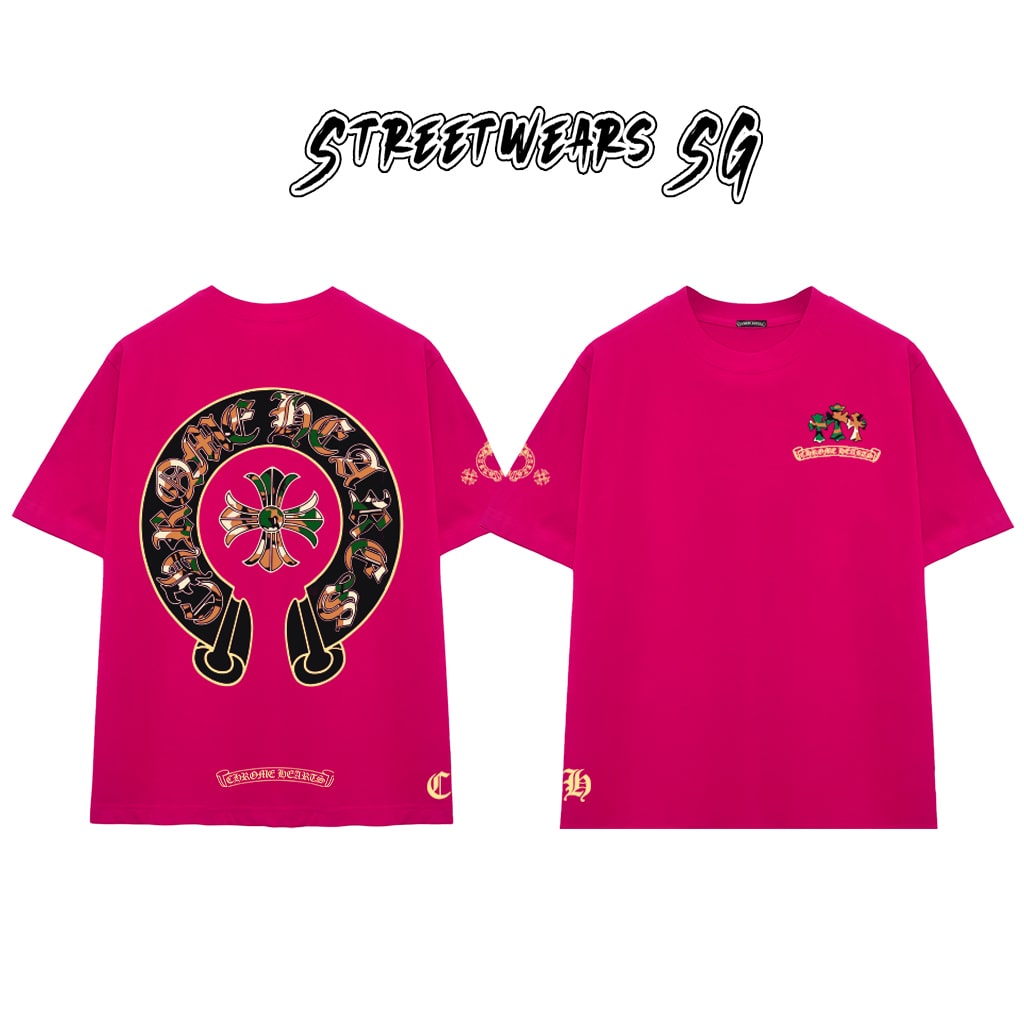 Áo Thun Chrome Heart Colorful Camo Emblem Cotton Cao Cấp Form Rộng Unisex - Streetwears SG - CH21