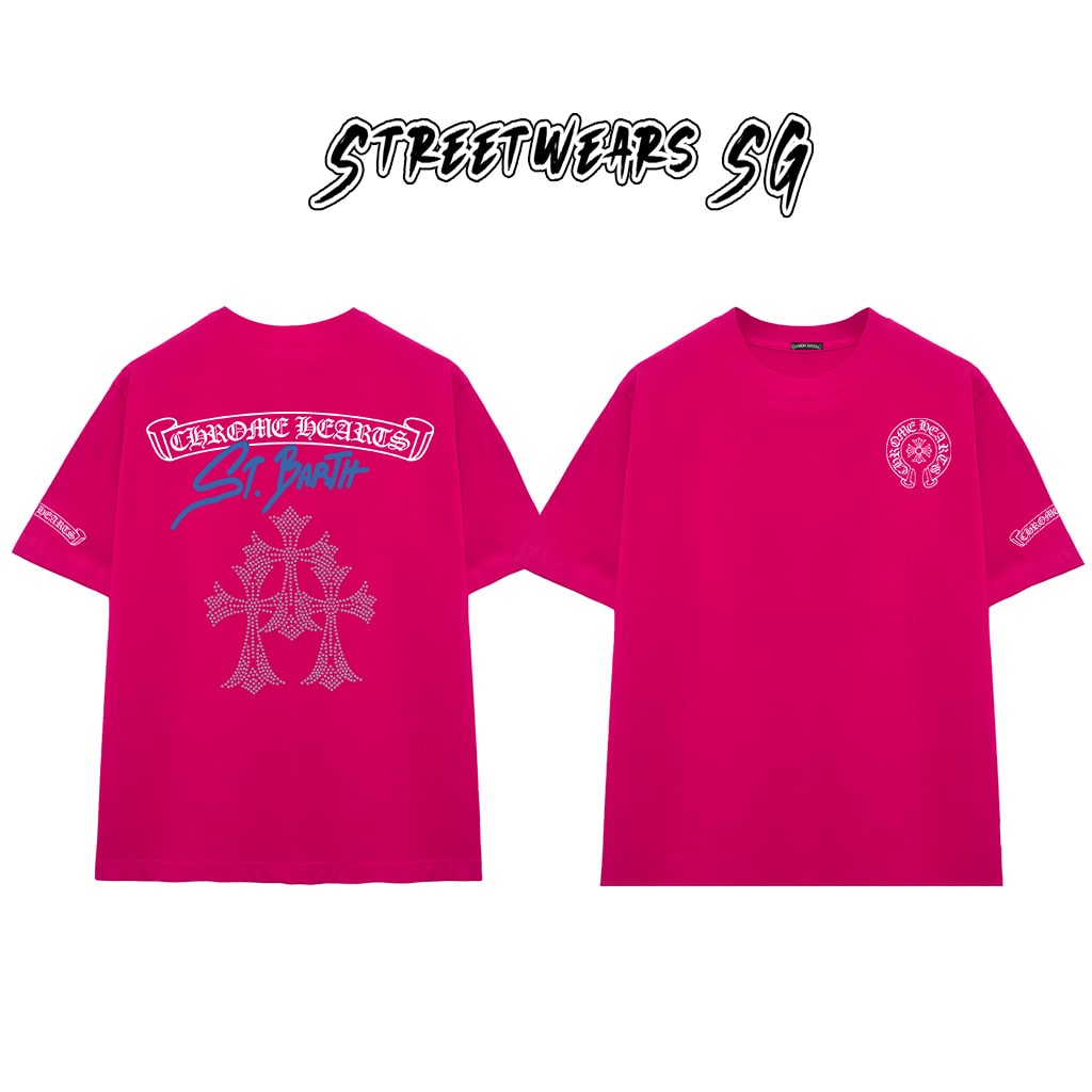 Áo Thun Chrome Barth Cross Triple Diamond Cotton Cao Cấp Form Rộng Unisex - Streetwears SG - CH73