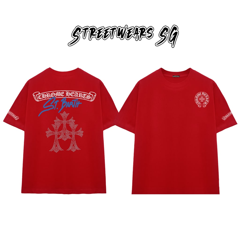 Áo Thun Chrome Barth Cross Triple Diamond Cotton Cao Cấp Form Rộng Unisex - Streetwears SG - CH73