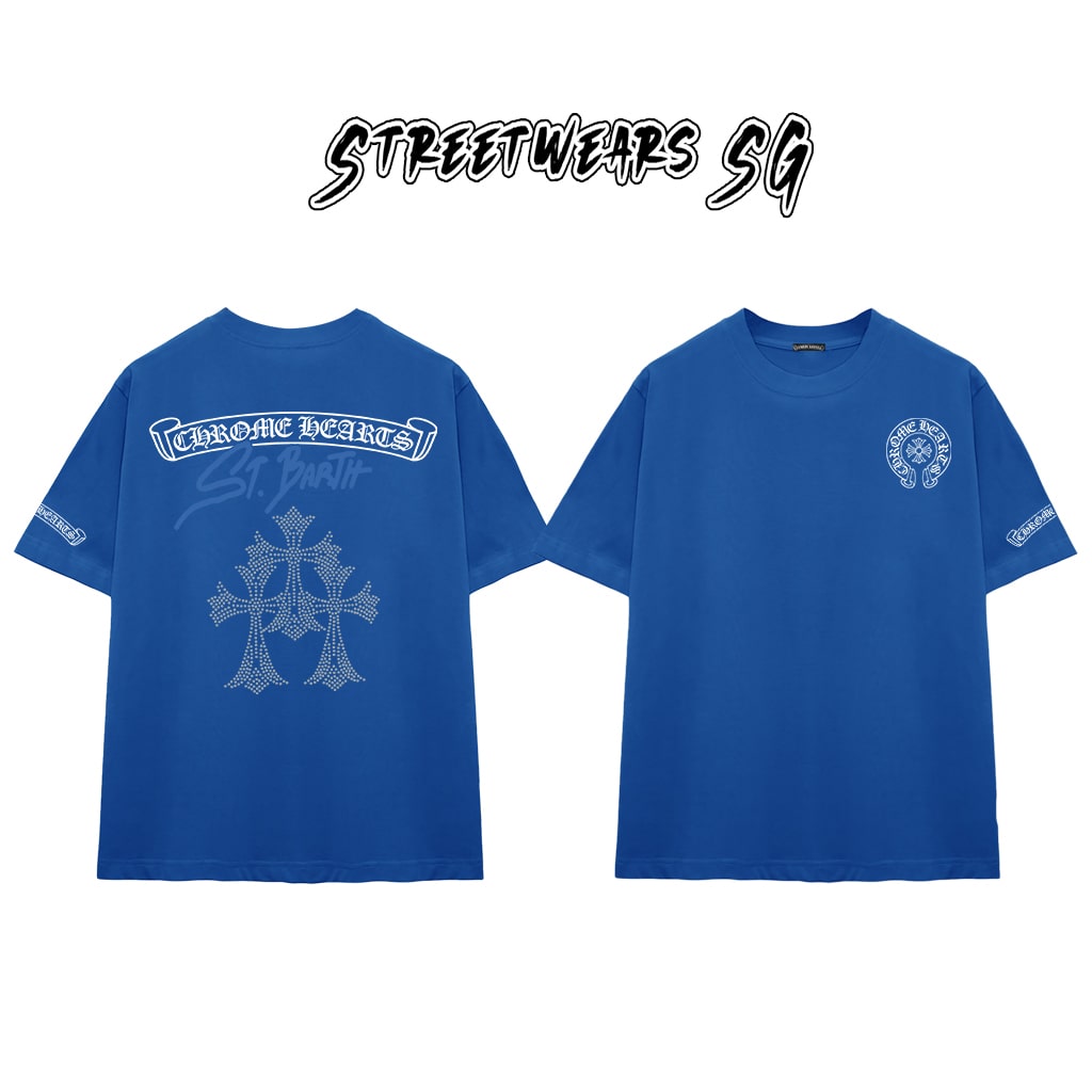 Áo Thun Chrome Barth Cross Triple Diamond Cotton Cao Cấp Form Rộng Unisex - Streetwears SG - CH73