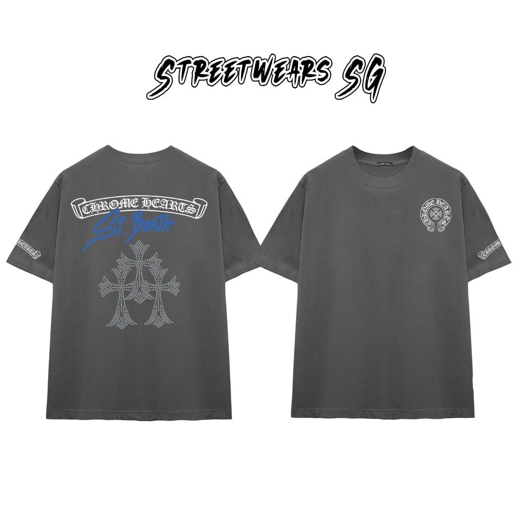 Áo Thun Chrome Barth Cross Triple Diamond Cotton Cao Cấp Form Rộng Unisex - Streetwears SG - CH73