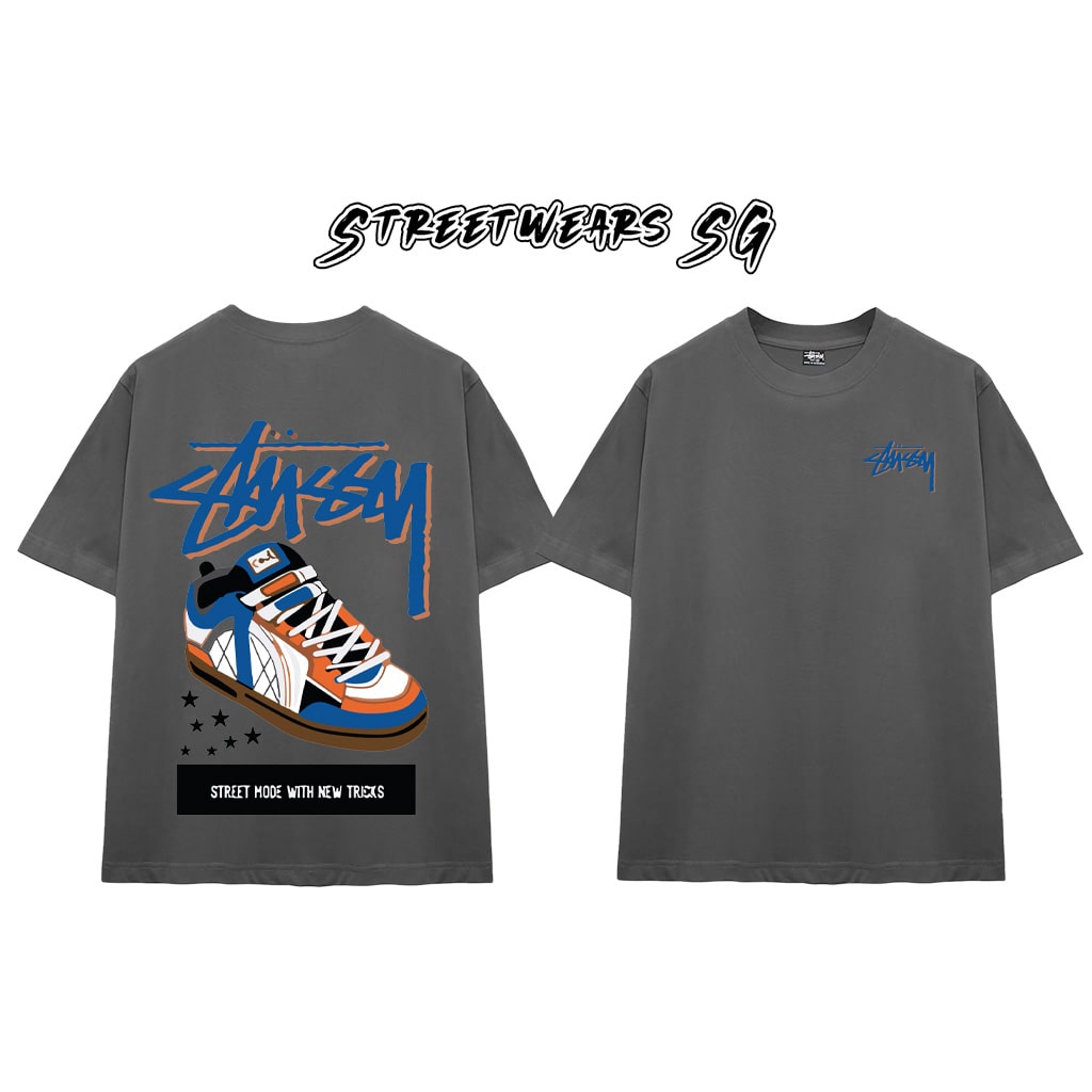 Áo thun Stussy Starry Blue Shoe Cao Cấp Form Rộng - Streetwears SG - STU45