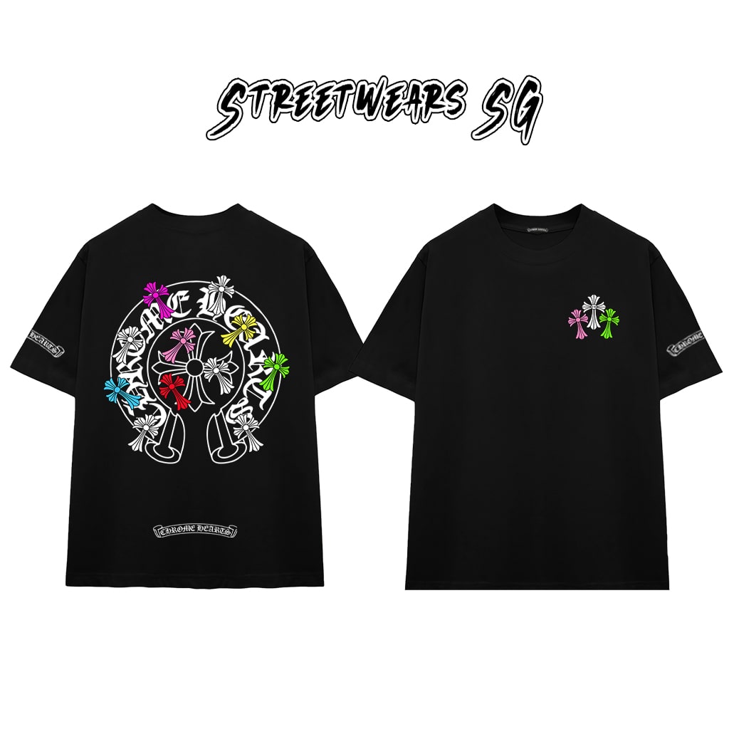 Áo Thun Chrome Heart Pop Art Cross Gothic Cotton Cao Cấp Form Rộng Unisex - Streetwears SG - CH47