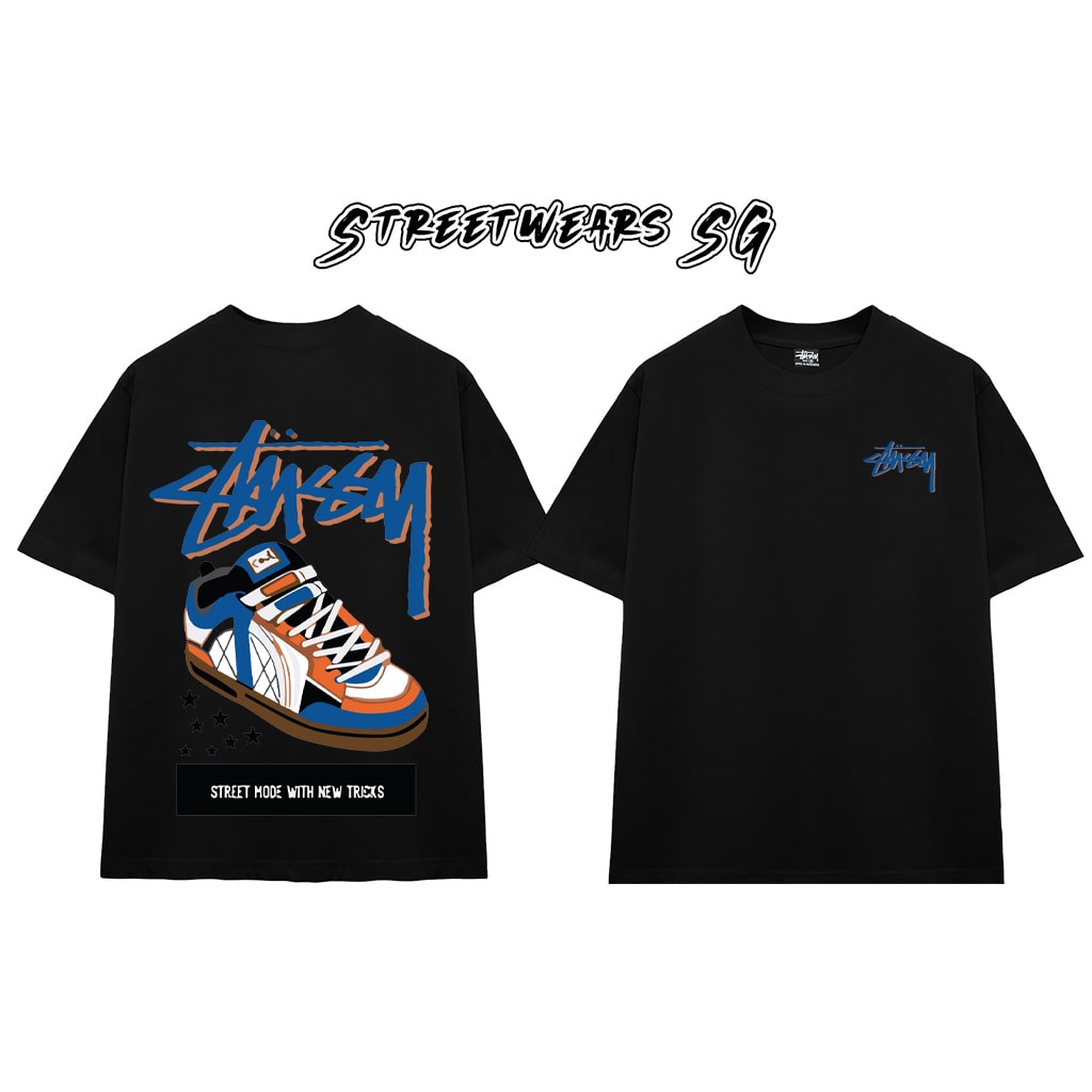 Áo thun Stussy Starry Blue Shoe Cao Cấp Form Rộng - Streetwears SG - STU45