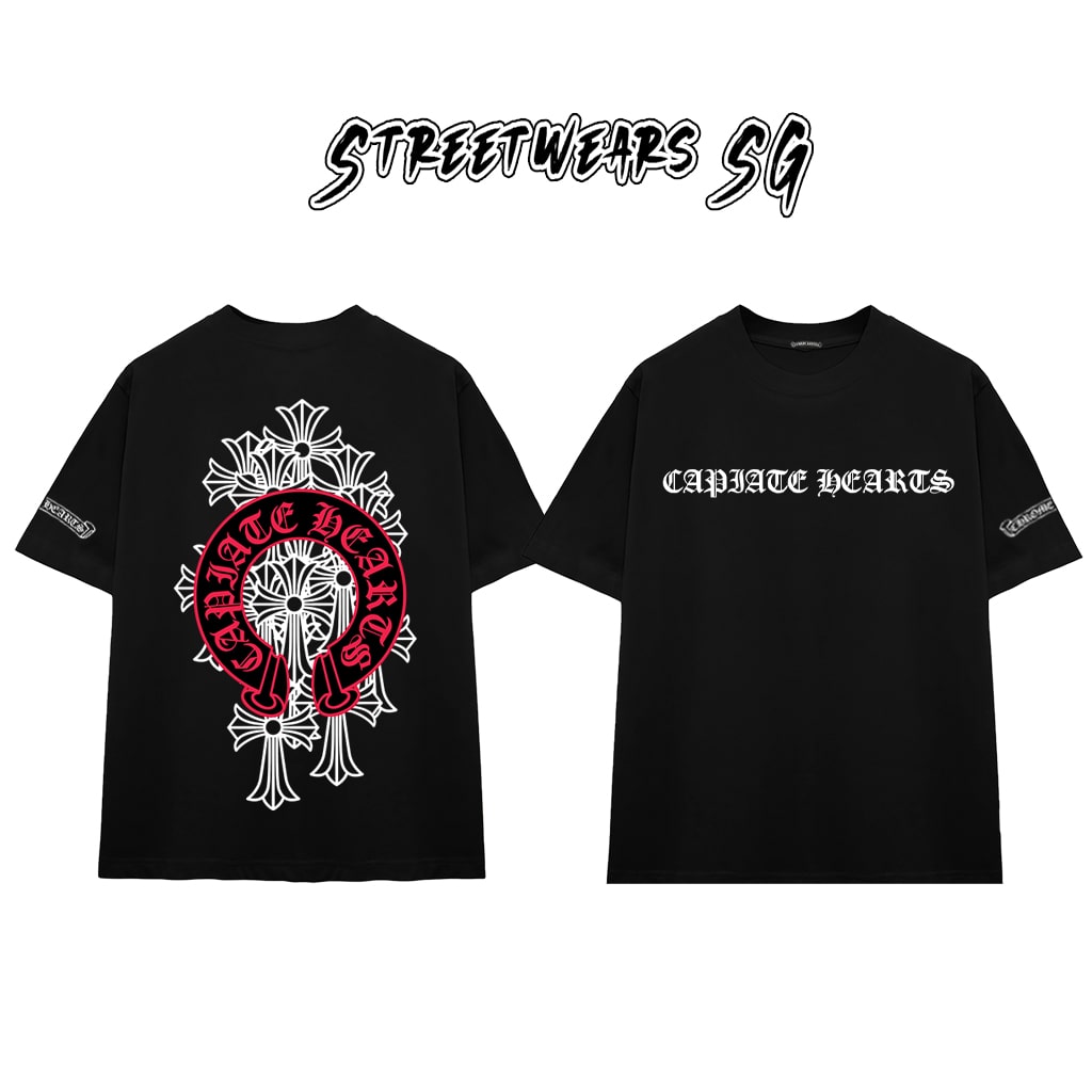 Áo Thun Chrome Arch Red Triple Cross Graphics Cotton Cao Cấp Form Rộng Unisex - Streetwears SG - CH58
